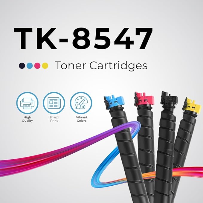Toner Pros TK-8547 Replacement Toner Cartridge Set for Kyocera TASKalfa 4054ci 5054ci Printers – High Yield Black & Color Toner – 30,000 Page Yield – Made in USA – Office Printer Toner