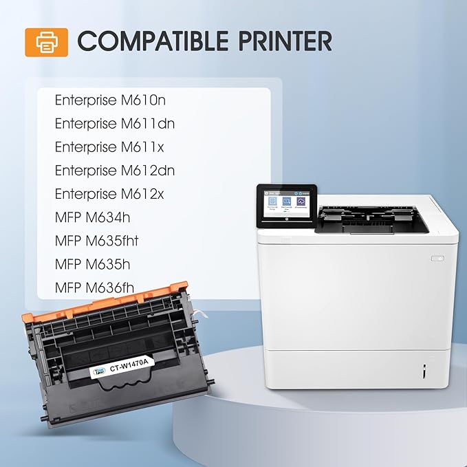 147A Black Toner Cartridge (with Chip) Compatible for HP 147A Toner Cartridge 147X W1470A W1470X for Enterprise M610n M611dn M611x M612dn M612x MFP M634h M635fht M635h M636fh Printer Ink 2-Pack