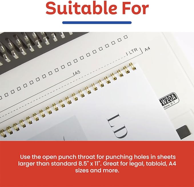 TruBind Manual Wire Binding Machine | 22 Sheet Punch Capacity | Bind up to 120 Sheets | 34 Fully Disengageable Dies | 3:1 Pitch | 2-Year Warranty