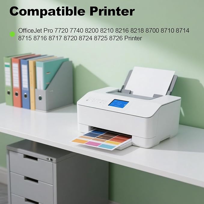 952XL Ink Cartridges Black Tri-Color Combo Compatible Replacement Work with HP OfficeJet Pro 7720 7740 8200 8210 8216 8218 8700 8710 8714 8715 8716 8717 8720 8724 8725 8726 Printer(4 Pack, BCMY)