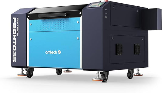 OMTech Pronto 90W CO2 Laser Engraver with Water Chiller&LightBurn, 28"x20" Laser Engraving Machine with Autofocus 2 Way Pass-Throughs Built-in Air Assist, Laser Cutter for Wood Glass Acrylic More