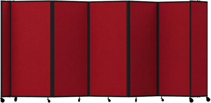 Versare Room Divider 360 Portable Wall Partition | Folding Panels | Large Freestanding Divider | Locking Wheels | Temporary Room Separator