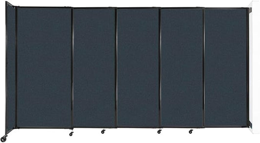 Wall-Mounted Sliding StraightWall Room Divider | Adjustable Widths | Locking Wheels | Room Separator | Up to 11'3" Wide x 6' Tall Blue Spruce Fabric Panels