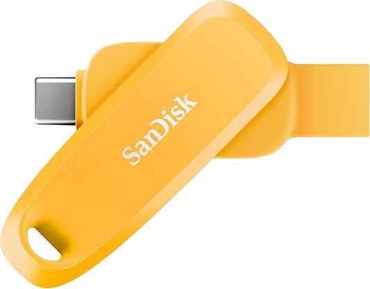 SanDisk 512GB Phone Drive for Android - The 2-in-1 USB for Smartphones, Tablets, and Computers - Thumb Drive with USB Type-C and Type-A Connectors, Yellow Daffodil - SDDDC6-512G-G46YD