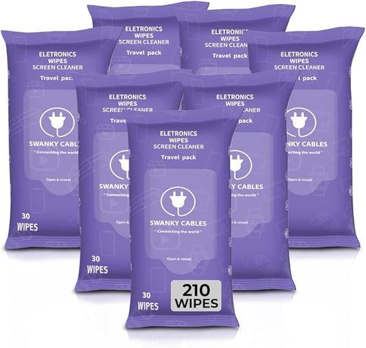 Screen Cleaner Wipes: Electronic Wipes for Screens - Computer Screen Wipes for Lens, Phone, Tv Screen and Monitor Cleaning - Tech Wipes & Microfiber Cloth (Soft Wipes, 210 Count)