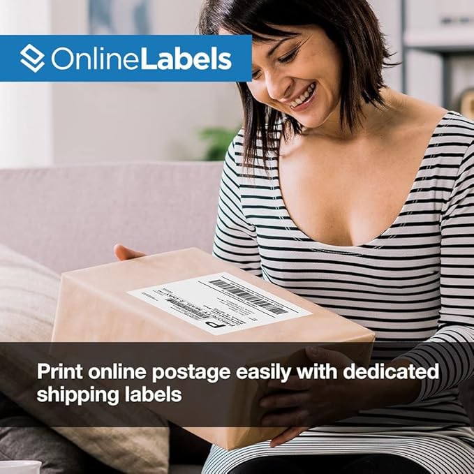 8.5 x 5.5 Half-Sheet Shipping Labels - Permanent, White Matte - for FBA, FedEx, UPS - Pack of 20,000 Labels, 10,000 Sheets - Inkjet/Laser Printers - Online Labels