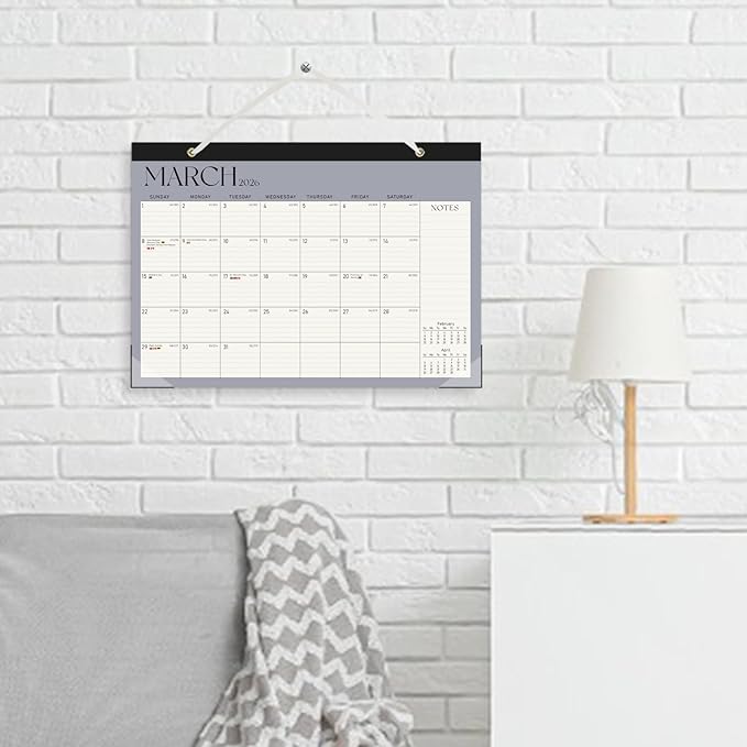 Desk Calendar 2025-2026, Monthly Desktop Large Calendar (July 2025 - December 2026) 17" x 12" Desk Wall Planner for Family Office Teacher School, Blue