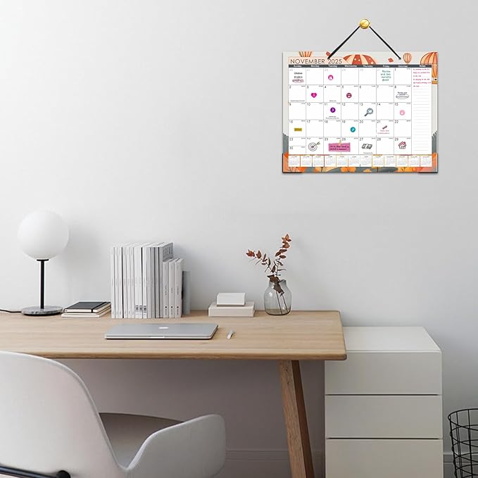 Gannyfer Desk Calendar 2025-2026, 18 Months Fridge Calendar - Large 14" x 11" Desktop/Wall Monthly Calendar, July 2025 - Dec 2026, Personal Planner for Home, School, Office(3 Stickers)