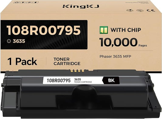 Phaser 3635 Toner Cartridge Replacement for Xerox 108R00795 Black Toner Remanufactured Cartridge Work for Phaser 3635 MFP Series Printer (10,000 Pages, 1-Black)