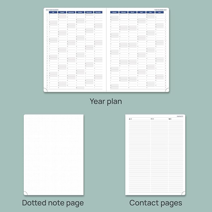 POPRUN Academic Planner 2025-2026, 8.5'' x 11.25'', Quarter-Hourly Appointment Book (July 2025-June 2026) with PU Leather Soft Cover, Dual Pockets, Monthly Tabs, 100GSM Thick Paper - Claret