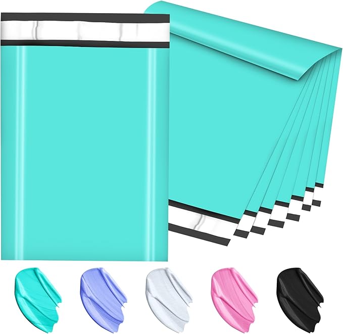 Poly Mailers 10x13 Inch 200 Pcs, Teal Shipping Bags, Mailing Envelopes with Self Seal Adhesive Strip, Waterproof and Tear-Proof Poly Bags for Non-Fragile Items