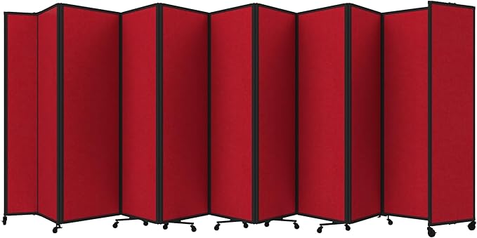 Versare Room Divider 360 Portable Wall Partition | Folding Panels | Large Freestanding Divider | Locking Wheels | Temporary Room Separator