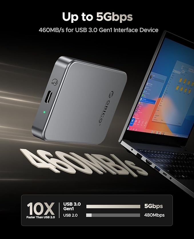 ORICO 4TB Magnetic Portable SSD, Metal Body, 4K 120 fps ProRes HDR Record and Store, Up to 460MB/s, USB C&A 2 in 1 Cable, External SSD Compatible with iPhone 16 Pro Max, Tablet, Computer - K5PLUS