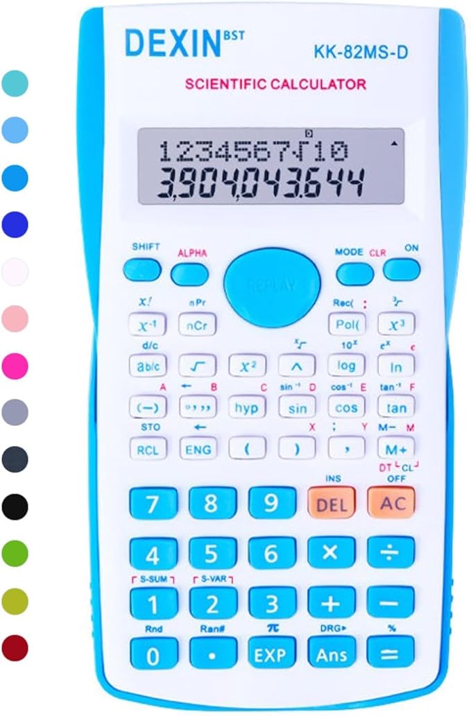 Scientific Calculators Desktop, Scientific Calculators for Students, Scientific Calculator 240 Functions 2 Line 10+2 Digits, Desk Math Calculator for School (Blue and White)