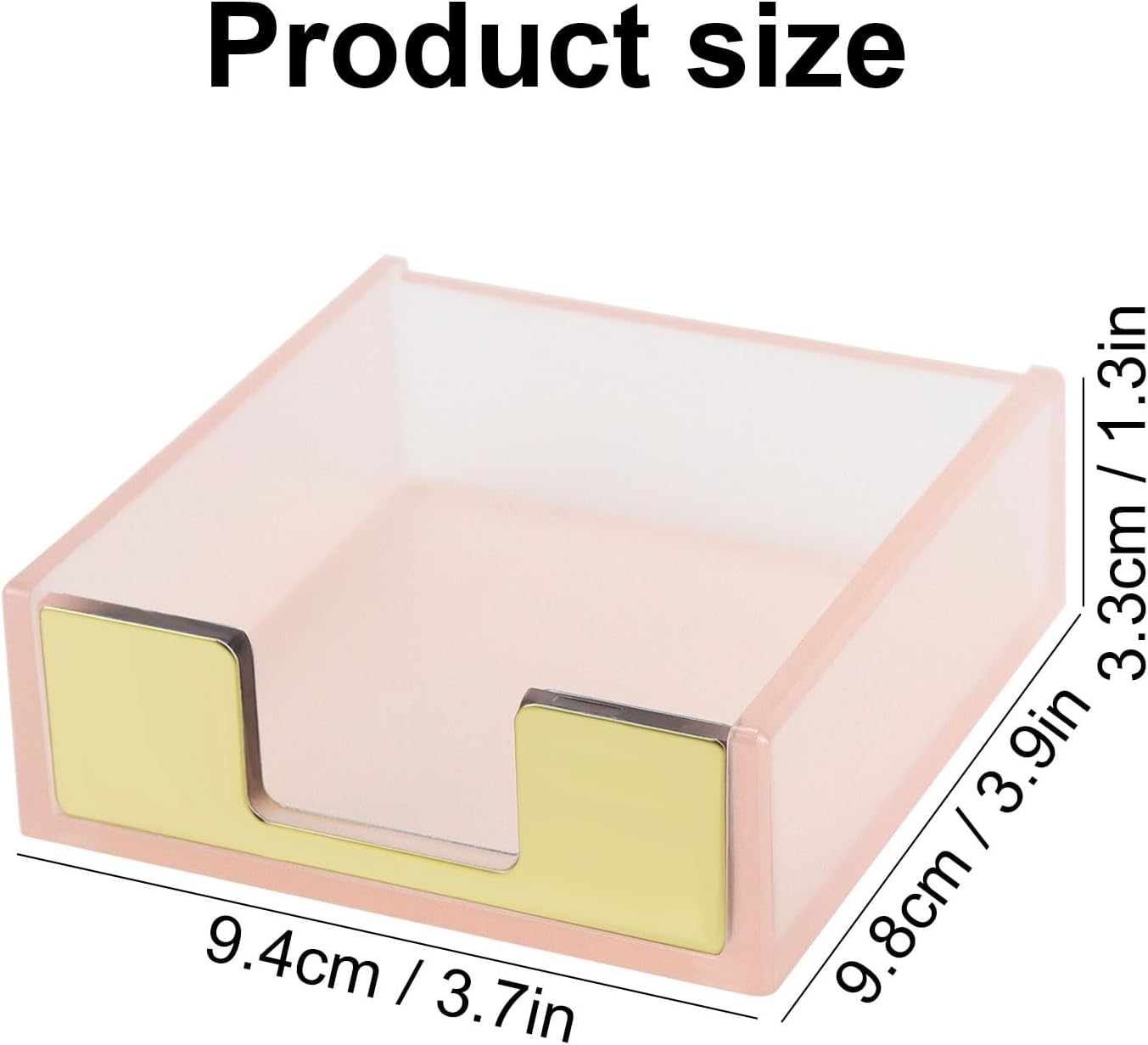 MultiBey Sticky Notes Memo Pad Holder Dispenser Rose Gold with Pink Desk Supplies Organizer Accessories for Office Home Schools (Pink)