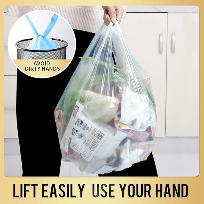Small Trash Bags 240 Count Garbage Bags SWIHELP Waste Basket Liners for Bathroom, Kitchen,Bedroom, Office Pet Car 15 Liter Trash Can 4 Gallon