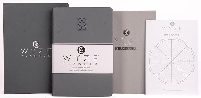 Undated Daily Planner – 6-Month A5 Productivity Organizer with Full Page Per Day, Hourly Schedule, Goal Setting, Habit Tracker, Weekly & Monthly Pages – Hardcover Time Management Notebook (Gray)