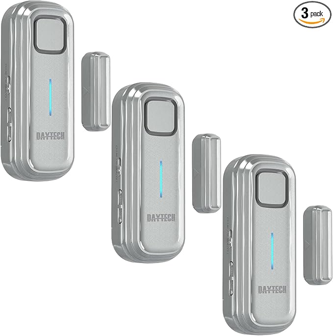 Daytech Refrigerator & Freezer Door Alarm - 1-4 Minute Adjustable Delay, 0-120dB Alarm, 3-Pack for Home, Supermarket & Business (Grey)