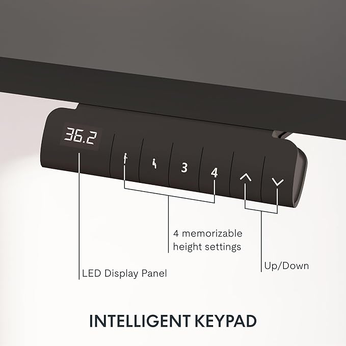 FLEXISPOT E6 Essential 3 Stages Dual Motor Electric Standing Desk 55x28 Inch Whole-Piece Board Height Adjustable Electric Sit Stand Desk(White Frame + Black Desktop, 2 Packages)