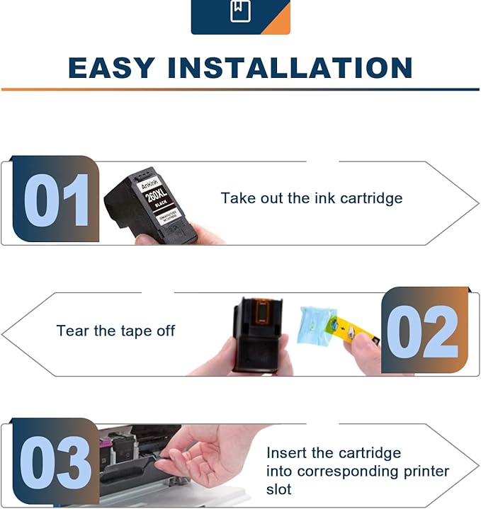 Ankink Compatible Ink Cartridge Replacement for Canon 260 260XL PG260 XL PG 260 Black Cartridges for Cannon TR7020a TR7022 TS6400 TS6420 TS6420a TS5300 TS5320 All in One Printer (2 Black)