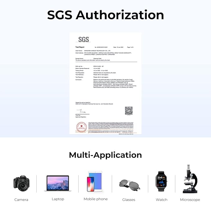 K&F Concept 20 Pack Microfiber Cleaning Cloths - Lens Cleaning Cloth for Cleaning Camera Lenses, Glasses, Screens, Cameras, Eyeglasses, LCD TV Screens, Tablets Washable