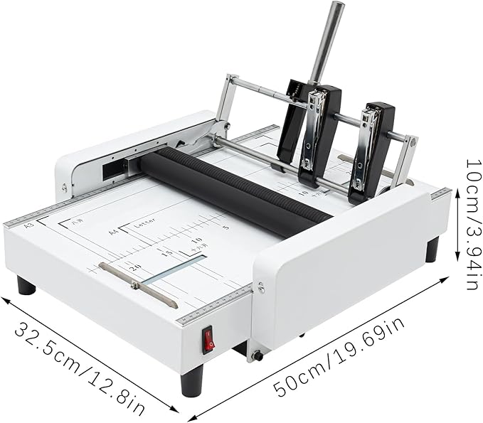 Booklet Maker A3 Paper Folding Binding Machine, MAX 11.7"×16.5" Paper Folder Stapler Machine, 2 in 1 Multifunctional Automatic Book Maker Stapling Machine for Schools Print Stores Offices Factory
