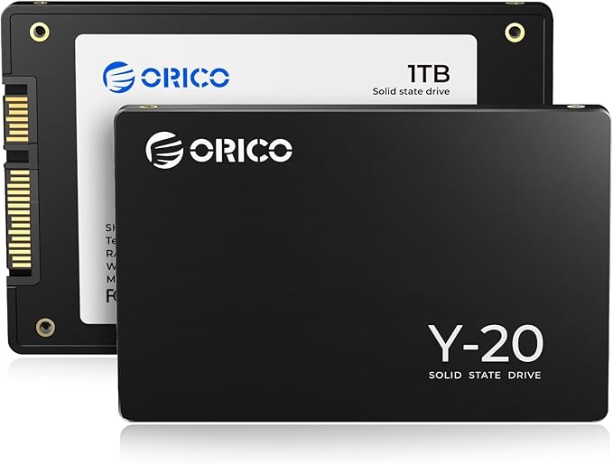 ORICO 1TB SATA SSD 2.5 Inch Internal Solid State Drive, Read Speed up to 500MB/s, SATA III 6Gbps for Desktop Laptop NAS DIY External Drive - Y20