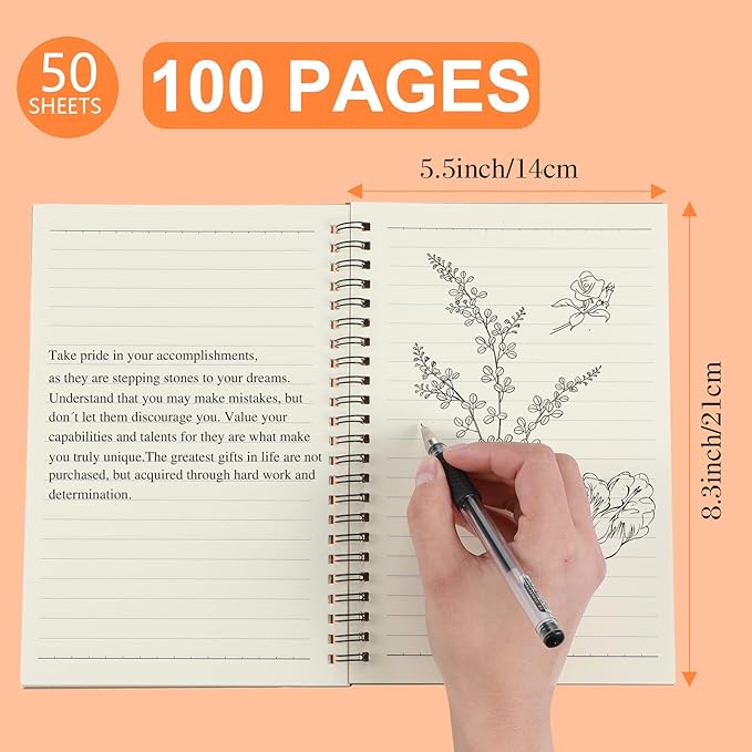 Yahenda Spiral Notebook Bulk A5 Journal Lined 8.3'' x 5.5'' Writing Composition Paper Small Notepad Subject Notebook for Students Office Business Back to School Supplies(Multi Color,72 Pcs)