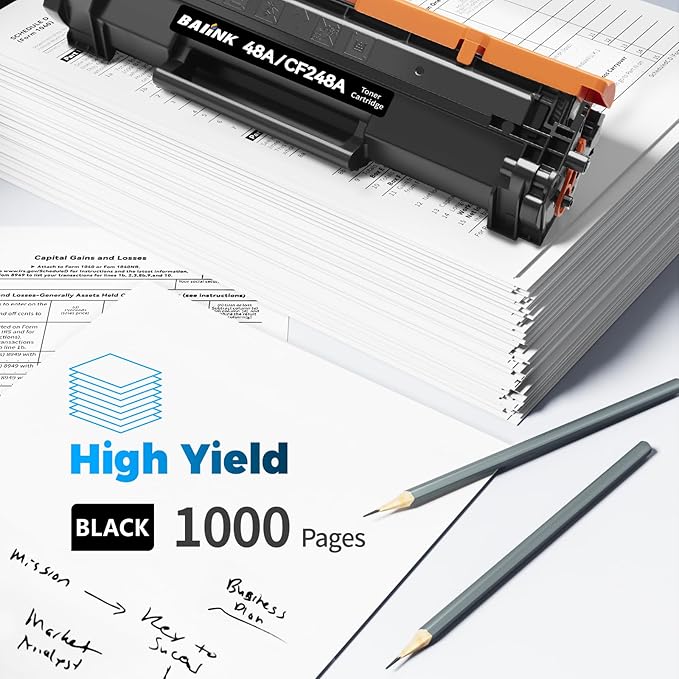 Compatible 48A Toner Cartridge Replacement for HP 48A Toner Cartridge Black CF248A Compatible with HP Pro M15w M15a M16w M16a MFP M28w M28a M29w M29a Printer (4 Black)
