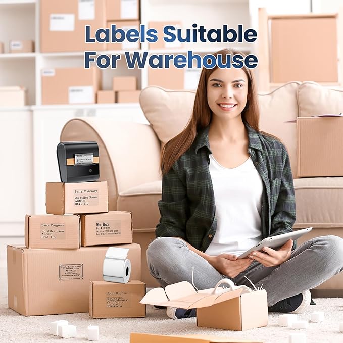 M100 Clear Thermal Label 1.57'' x 1.18'' (40 x 30 mm), Multi-Purpose Adhesive Transparent Thermal Labels Compatible with Label Maker M110/ M220/ M221/ M120/ M260/M150/M250, 230 Labels/Roll