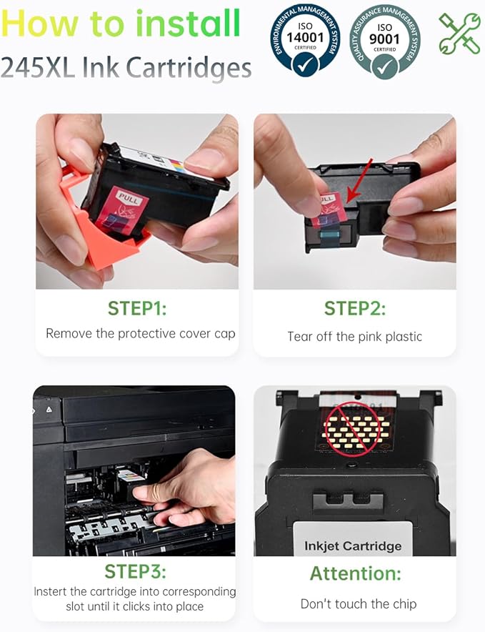LEMERO 245XL Ink Cartridge Replacement for Canon 245XL Black Ink PG-245 245 XL Black Ink Cartridge Work with Canon Pixma MG2522 MG2500 MG2520 MX490 MX492 TR4520 TR4500 TS3322 TS202 Printer Ink (2Pack)