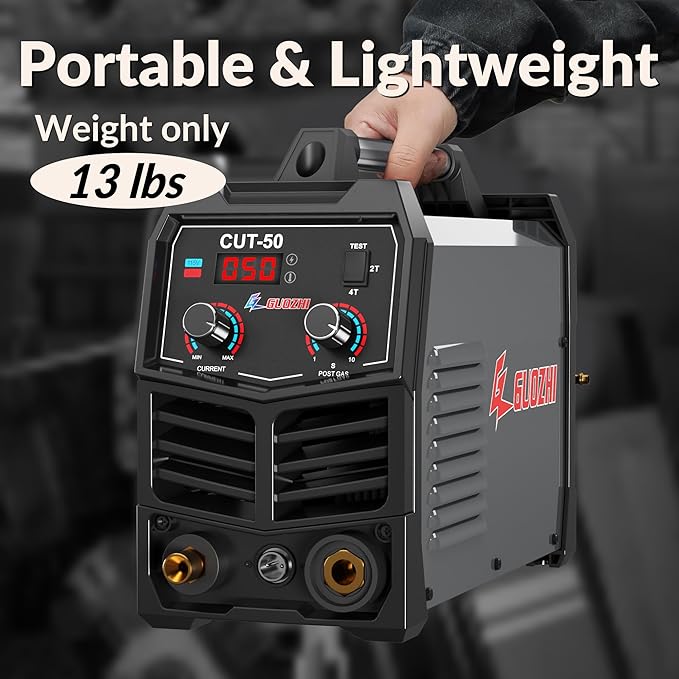 GZ GUOZHI Plasma Cutter, 50 Amp Air Inverter Plasma Cutter, 110V/220V Dual Voltage Digital Display IGBT Inverter Plasma Cutting Machine with 2T/4T/TEST Function