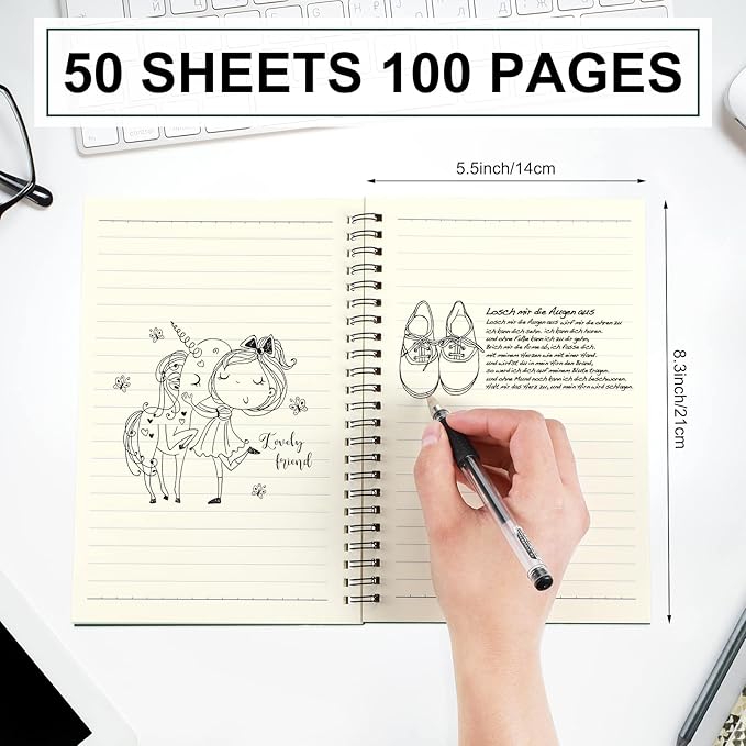 Yahenda Spiral Notebook Bulk A5 Journal Lined 8.3'' x 5.5'' Writing Composition Paper Small Notepad Subject Notebook for Students Office Business Back to School Supplies(Deep Green,18 Pcs)