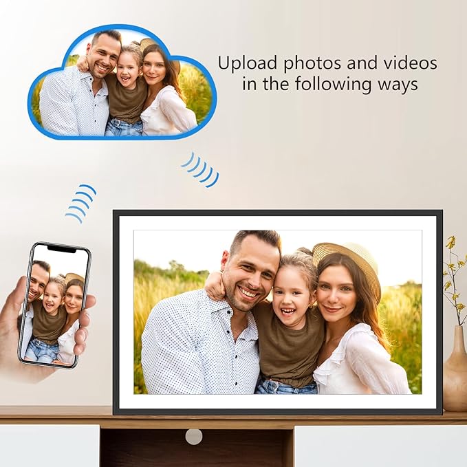 SSAWIFIFRAME Digital Picture Frame,32GB FHD IPS Touch Screen,Large 15.6 inch WiFi Smart Photo Frame,Share Photos/Videos Instantly via Free APP,Suitable for Birthdays and Christmas