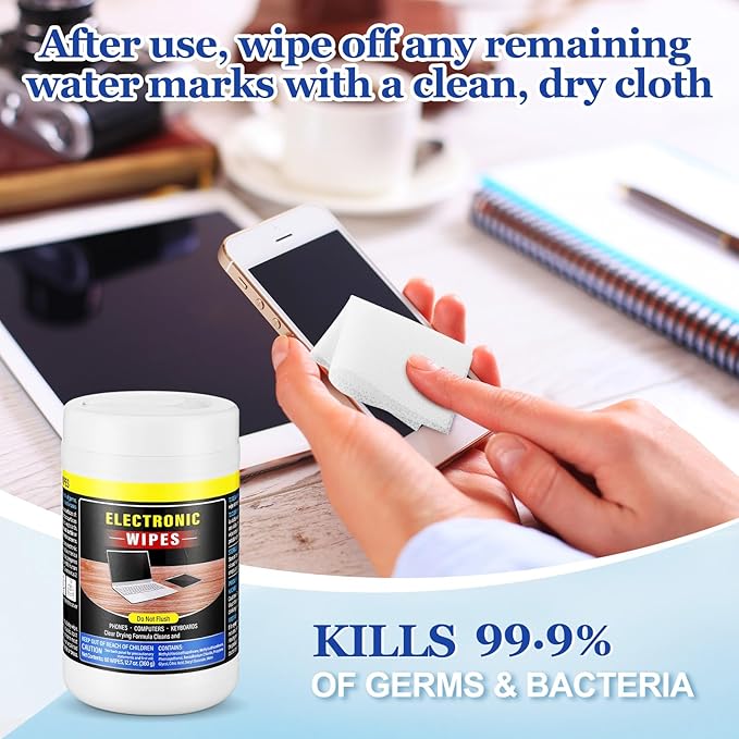 4 Pack 240 Count Electronic Wipes Screen Cleaner Wipes for Computer Laptop Monitor Lens Phone TV Screens Keyboard Cleaning