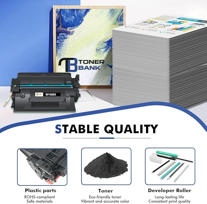 148X 148A Toner Cartridge Black High Yield Compatible Replacement for HP 148X 148A W1480X W1480A for HP Laserjet Pro 4001dw 4001dn 4001n MFP 4101fdw 4101fdn Printer Ink (with Chip) 2Pack