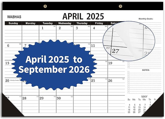 Desk Calendar 2025-2026,April 2025 to September 2026-Calendar 2025-2026 -18 Months,Desk Calendar 2025-2026 with to-do List,Thick Paper,17" x 12" For Planning.