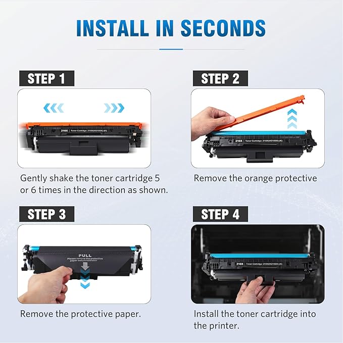 210X Black High-Yield Toner Cartridge Compatible Replacement for HP 210X 210A W2100X W2100A Works for HP Color Pro 4201 MFP 4301 Series MFP 4301dw 4301fdn 4301fdw 4201dw 4201dn Printer 2-Pack Black