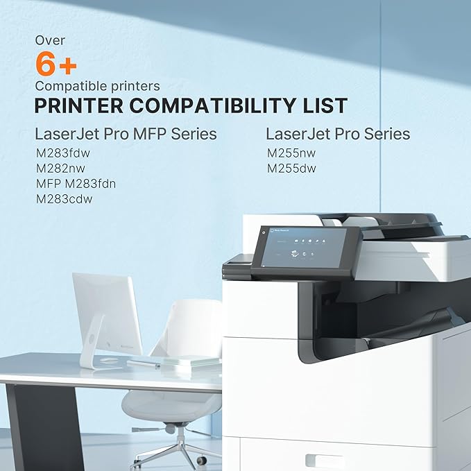 E-Z Ink 206X Toner Cartridges 4 Pack High Yield Compatible for HP 206X 206A W2110X W2110A to Use with HP Color Laserjet Pro MFP M283fdw M283cdw M283fdn M282nw M255dw M255nw M283 (with Chip -B/C/Y/M)