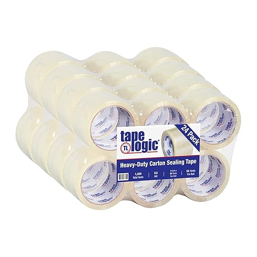 Tape Logic 3" x 55 yds Acrylic Packing Tape 3.5 Mil, Clear (24-Pack) Heavy Duty Packing Tape Rolls for Sealing Boxes at Home, Warehouse, & Office, Supplies for Packaging, Shipping, Moving