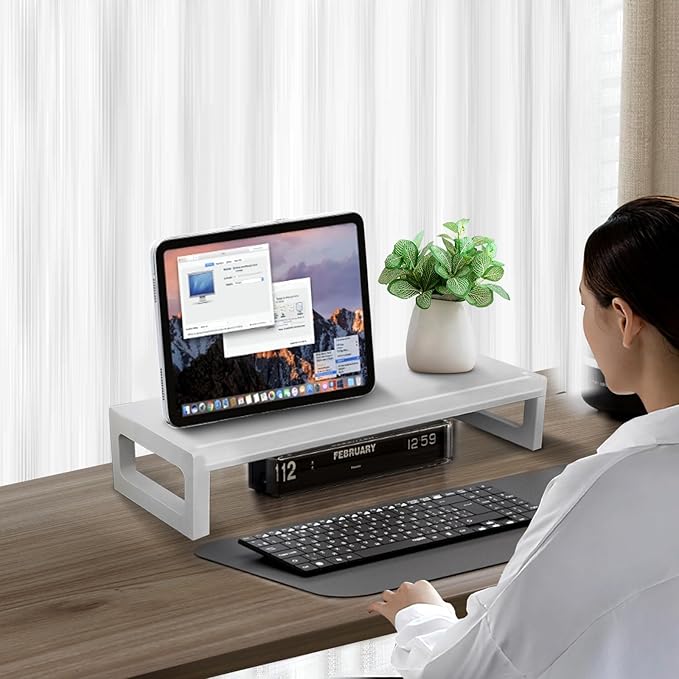 Monitor Stand Riser – 22-Inch Computer Monitor Stand with Multifunctional Slot, Multi-Purpose Desktop Storage for Laptop, Printer, TV