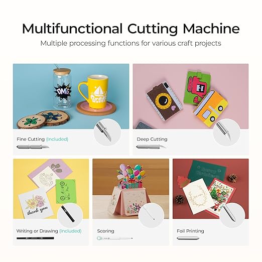 LOKLiK Cutting Machine 2 by HTVRONT - 5 in 1 Vinyl Cutter Machine with 5X Cutting Force, Cuts 100+ Materials, AI Painting, 13'' Smart Die Cutting Machine for All Crafts Cards 3D Arts Home Decor