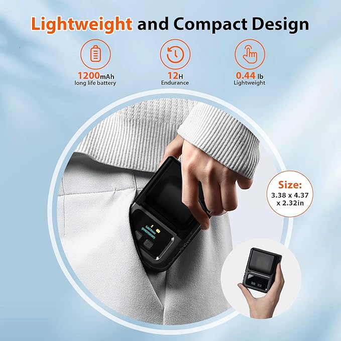 Phomemo M120 Label Maker, 2 Inch Bluetooth Thermal Label Printer with 3 Rolls Thermal Label(4030/4030/5030mm), Label Maker Machine for Small Business, Barcode, Address, Sticker Printer for Phone & PC