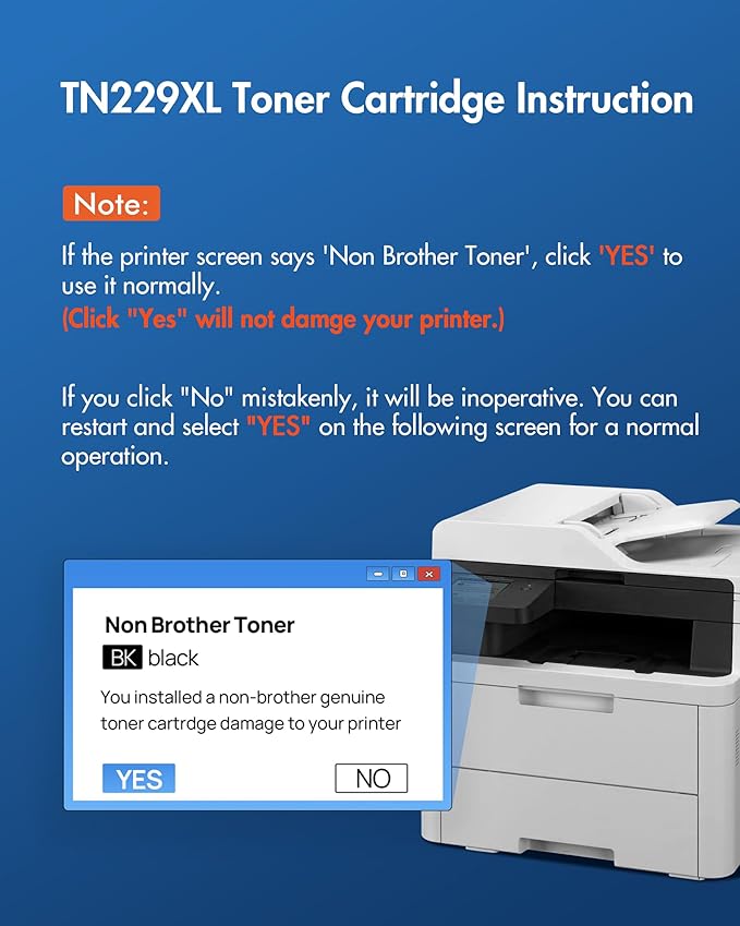 TN229XL TN229 Toner Compatible for Brother TN229 Toner Cartridges Works for Brother MFC-L3780CDW HL-L3280CDW HL-L3220CDW MFC-L3720CDW , TN229XL 4 Pack