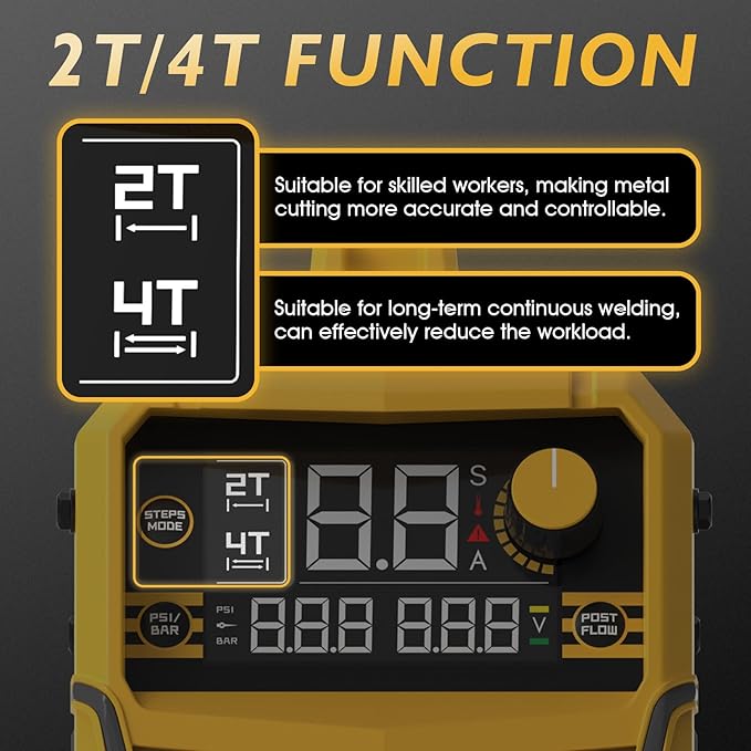 TOOLIOM Large LCD Display Plasma Cutterï¼, 50A Dual Voltage 110V/220V Metal Cutting Machine with Air Pressure Display and 2T/4Tï¼, 1/2" Clean Cut