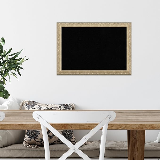 Amanti Art Black Cork Board for Wall, 14x20 Vision Board with Gold Frame, Small Corkboard Office Decor for Home Organization, Traditional Corkboard Pinboard to Display Items for Home Organization in