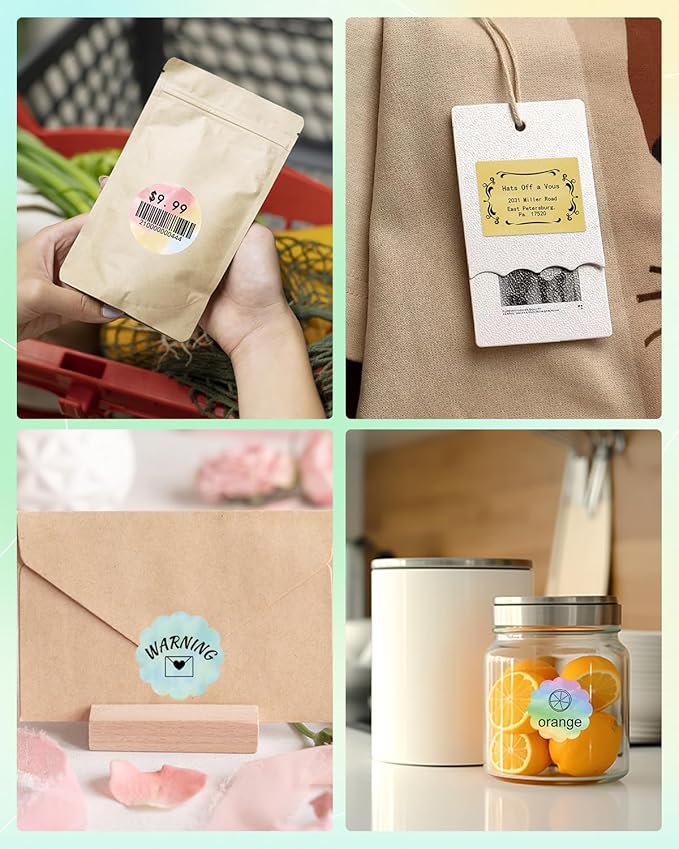 Square Thermal Label Compatible with M100/M110/M120/M260/M220/M150, 1.57'' x 1.18'' (40 x 30 mm), Sticker Thermal Labels for Logo/Thank You Label/Small Business/,230Pcs/Roll