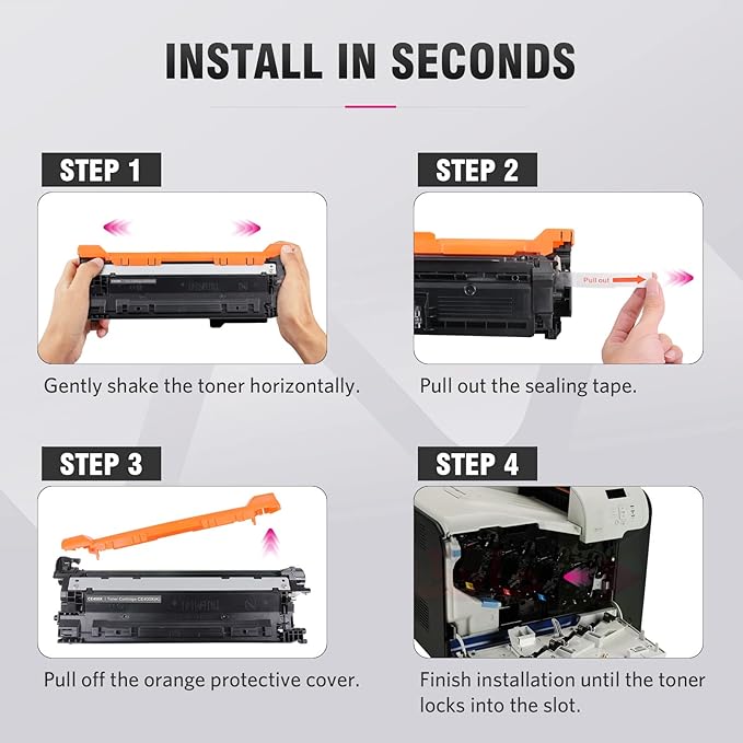 Compatible Toner Cartridge Replacement for HP 507X 507A CE400A CE400X CE401X CE402X CE403X use for HP Laserjet Enterprise M570dn M551dn M551n M575dn M551xh M570dw Printer (KCMY, 4-Pack)