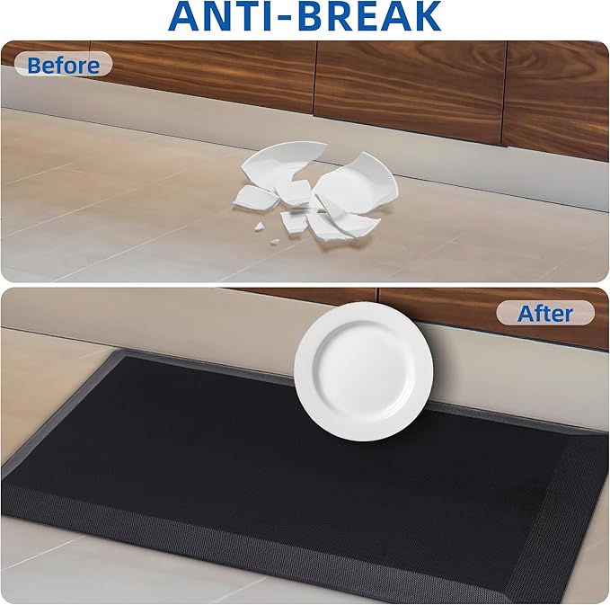 Anti Fatigue Kitchen Mats for Floor, 9/10 Extra Thick Cushioned Standing Desk Mat, Comfort Memory Foam Ergonomic Kitchen Rugs and Mats Non-Slip Waterproof for Office, Kitchen, Sink, 20" x 32"