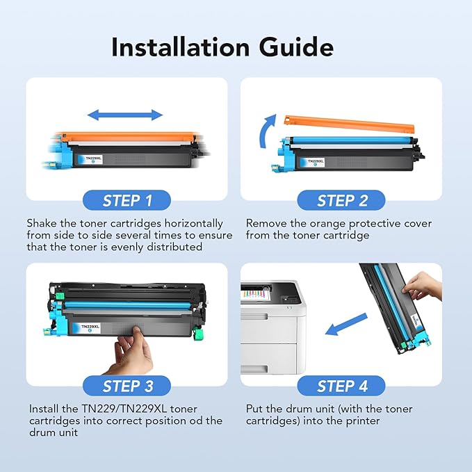 DR229 Drum Unit for Brother DR-229 DR 229 Work for HL-L3220CDW HL-L3280CDW HL-L3295CDW HL-L3300CDW MFC-L3720CDW MFC-L3780CDW MFC-L8395CDW Wireless Compact Digital Color Printer(4 Packs)